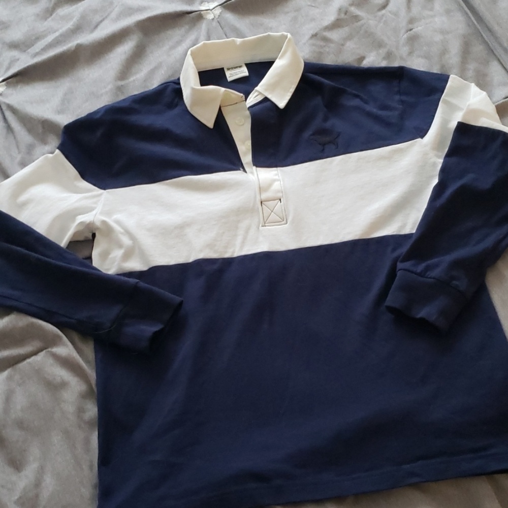 NWOT PINK Victoria Secret rugby shirt